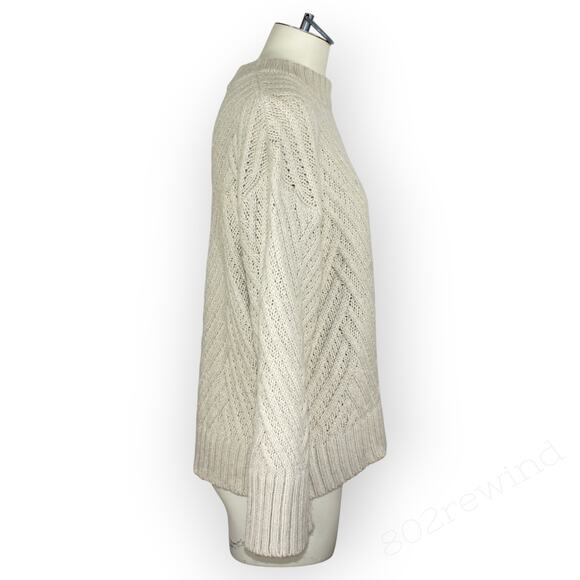 Medium ANewDay Sweater Chevron Knit BellSleeve Soft Fisherman - Picture 5 of 10